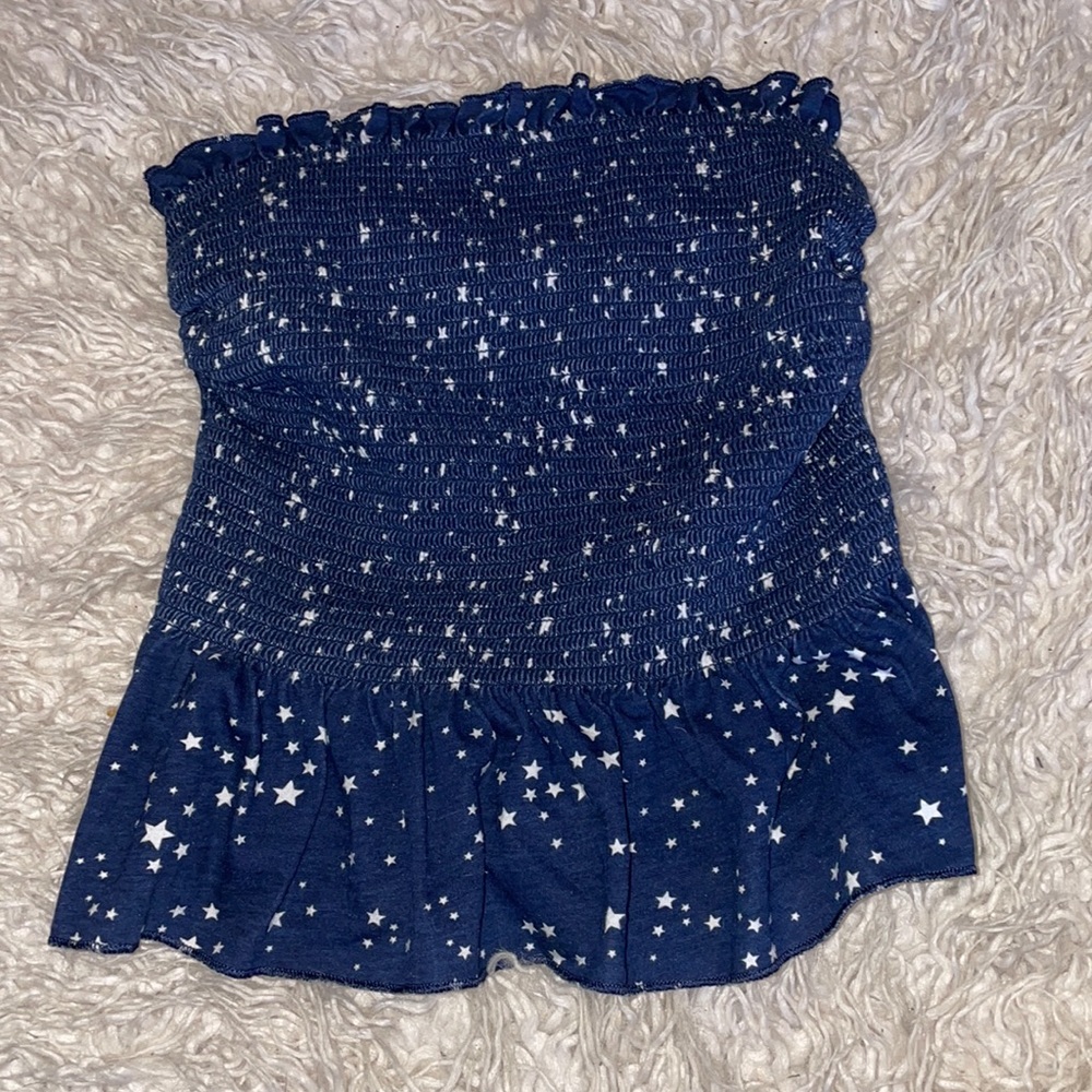 Blue and stars tube top